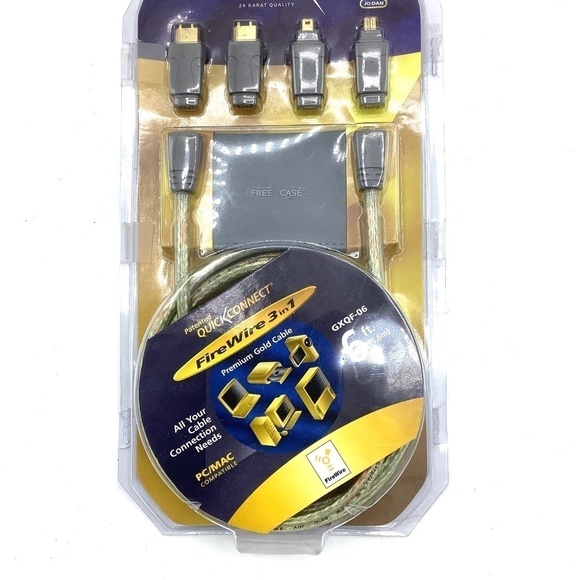 NEW Gold X Quick Connect FireWire 3 in 1 Premium Gold Cable 6 feet PC/MAC - Picture 3 of 7